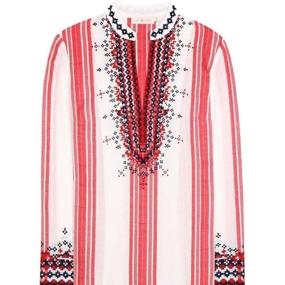 Tory Burch Embroidered Tunic Top - Picture 4 of 10